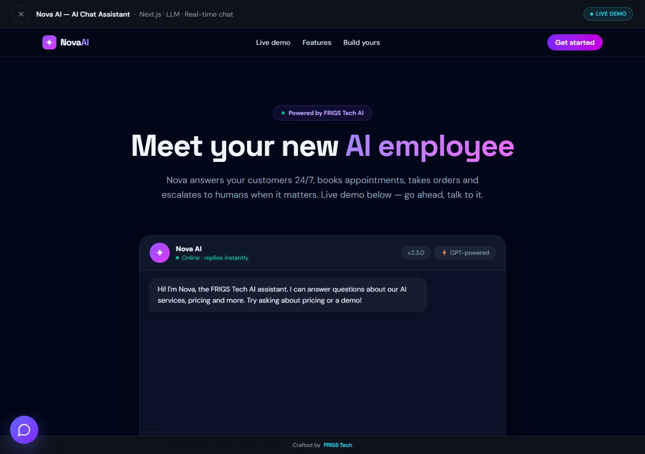 Nova AI — AI Chat Assistant project preview